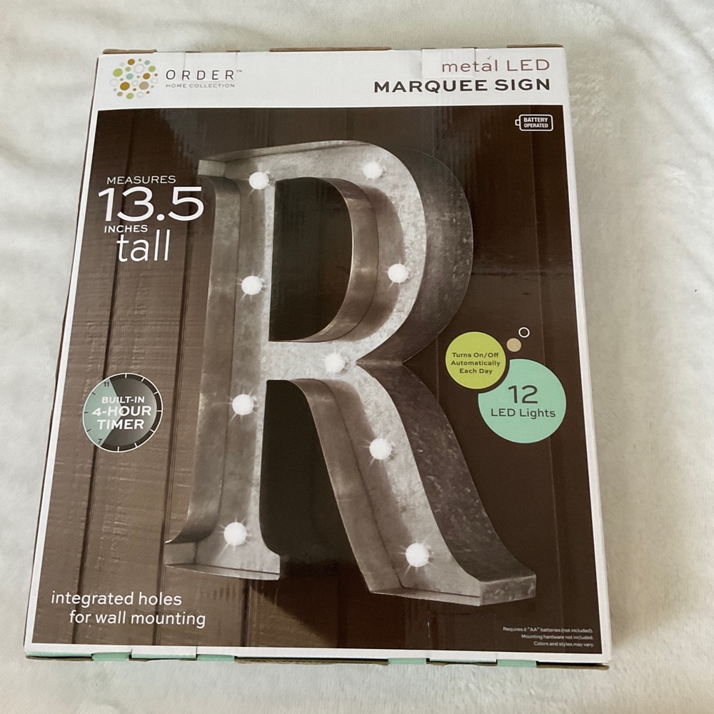 Order Home Collection "R" Metal LED Marquee Sign - Picture 2 of 4